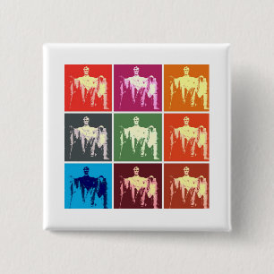 Badge Carré 5 Cm Lincoln Memorial Abstract