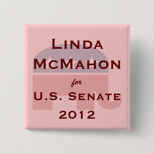 Badge Carré 5 Cm Linda McMahon pour le bouton de sénat des (Devant)