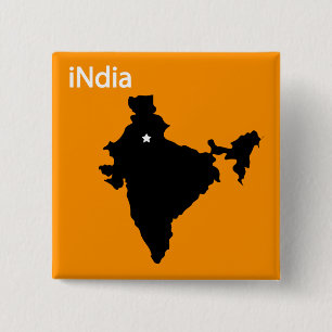 Badge Carré 5 Cm l'Inde