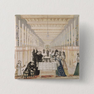 Badge Carré 5 Cm L'infirmerie des soeurs de la charité pendant l'a