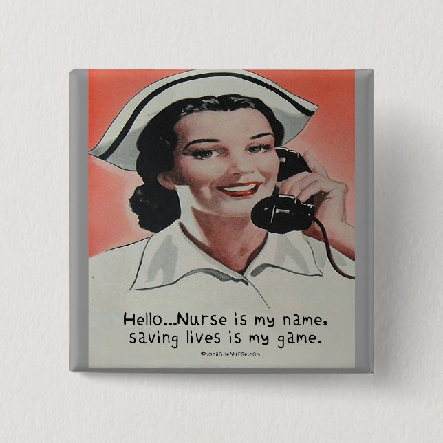 Badge Carré 5 Cm L'infirmière est mon nom (Devant)