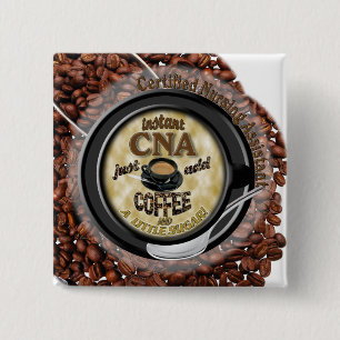 BADGE CARRÉ 5 CM L'INSTANT PEUT ASSISTANT SOIGNANT CERTIFIÉ