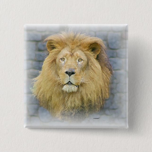 Badge Carré 5 Cm lion (Devant)