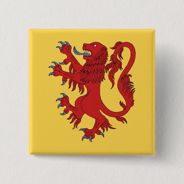 Badge Carré 5 Cm Lion Rampant Gules (Devant)