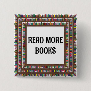 Badge Carré 5 Cm Lire plus de livres