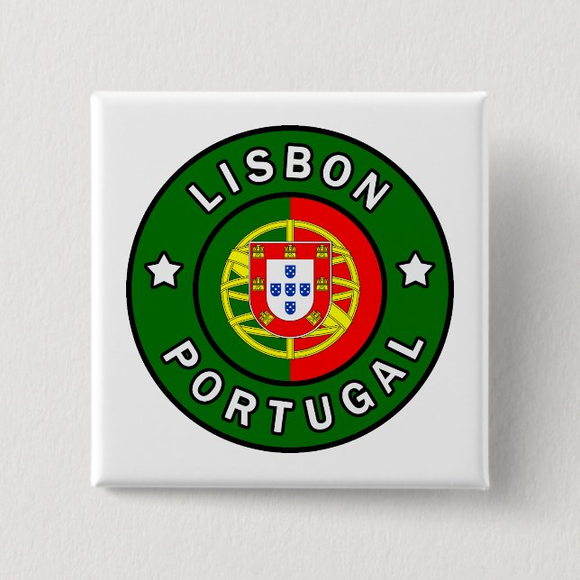 Badge Carré 5 Cm Lisbonne Portugal (Devant)