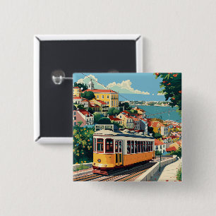 Badge Carré 5 Cm Lisbonne Portugal