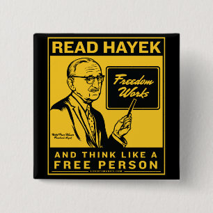 Badge Carré 5 Cm Lisez le bouton de Hayek