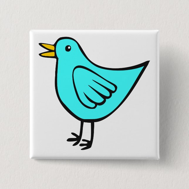 Badge Carré 5 Cm Little Bird 02 (Devant)