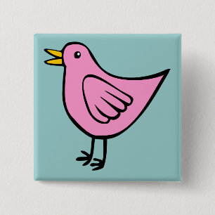 Badge Carré 5 Cm Little Bird 04