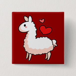 Badge Carré 5 Cm Little Llama