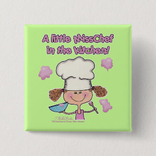 Badge Carré 5 Cm Little Miss Chef