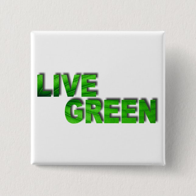 Badge Carré 5 Cm Live Green (Devant)