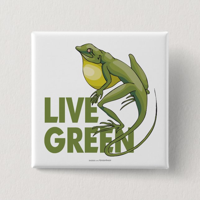 Badge Carré 5 Cm Live Green (Devant)