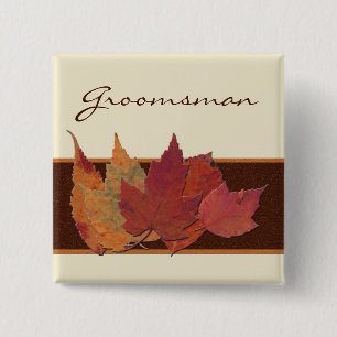 Badge Carré 5 Cm L'ivoire orange Brown sec part du Pin de noce