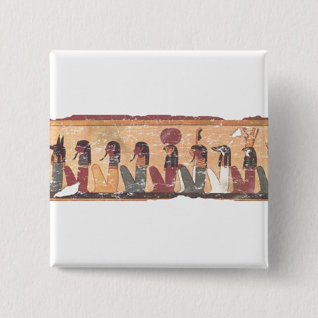 Badge Carré 5 Cm Livre égyptien antique du jugement mort (Devant)