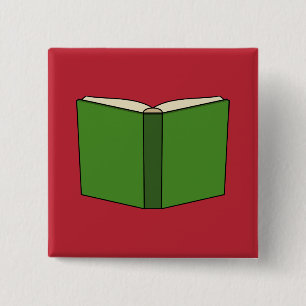 Badge Carré 5 Cm Livre vert de dessin