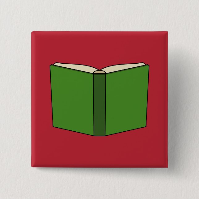 Badge Carré 5 Cm Livre vert de dessin (Devant)
