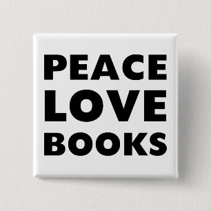 Badge Carré 5 Cm Livres d'amour de paix