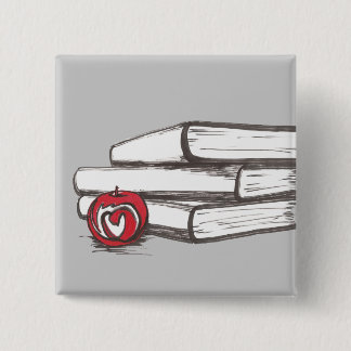 Badge Carré 5 Cm Livres + Une borne | d'Apple | personnalisable