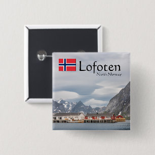 Badge Carré 5 Cm Lofoten Norvège