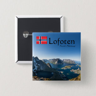 Badge Carré 5 Cm Lofoten Norvège