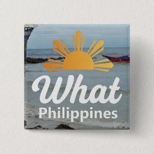 Badge Carré 5 Cm Logo Bouton WhatPhilipines