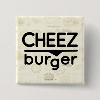 Badge Carré 5 Cm Logo de Cheezburger (noir)