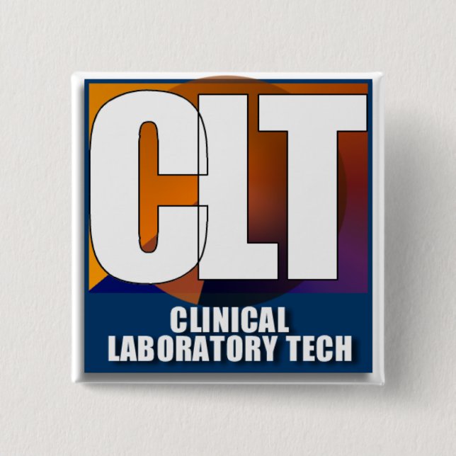 BADGE CARRÉ 5 CM LOGO DE CLT - LABORATOIRE CLINIQUE TECH (Devant)