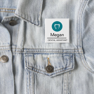 Badge Carré 5 Cm Logo de dent personnalisé pour assistant dentaire