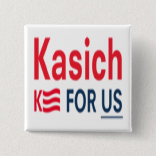 Badge Carré 5 Cm Logo de Kasich pour nous (Devant)