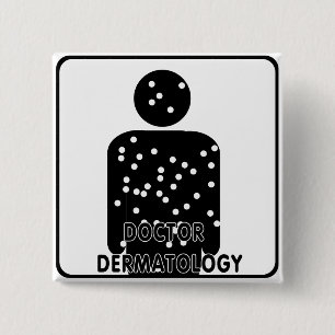 BADGE CARRÉ 5 CM LOGO DE SILHOUETTE DE DERMATOLOGIE DE DR