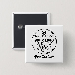 Badge Carré 5 Cm Logo Design Personnalisé Marque Personnalisée Mode