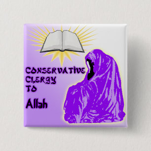 Badge Carré 5 Cm Logo du clergé conservateur au parti Allah