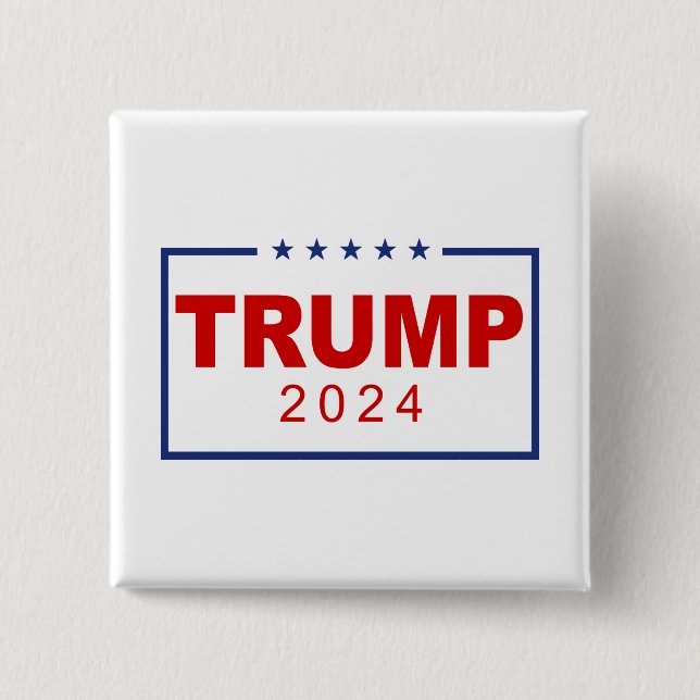 Badge Carré 5 Cm Logo du rectangle classique Trump 2024 (Devant)