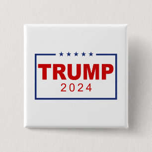 Badge Carré 5 Cm Logo du rectangle classique Trump 2024