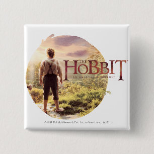 Badge Carré 5 Cm Logo Hobbit avec BILBO BAGGINS™ Back
