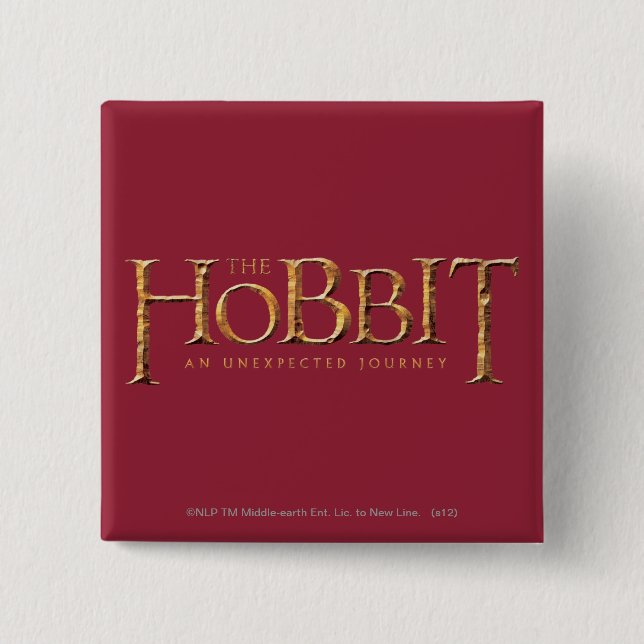 Badge Carré 5 Cm Logo Hobbit Texturé (Devant)