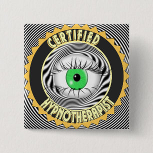BADGE CARRÉ 5 CM LOGO HYPNOTHÉRAPEUTIQUE CERTIFIÉ