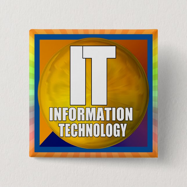 BADGE CARRÉ 5 CM LOGO INFORMATIQUE - TECHNOLOGIE DE L'INFORMATION (Devant)