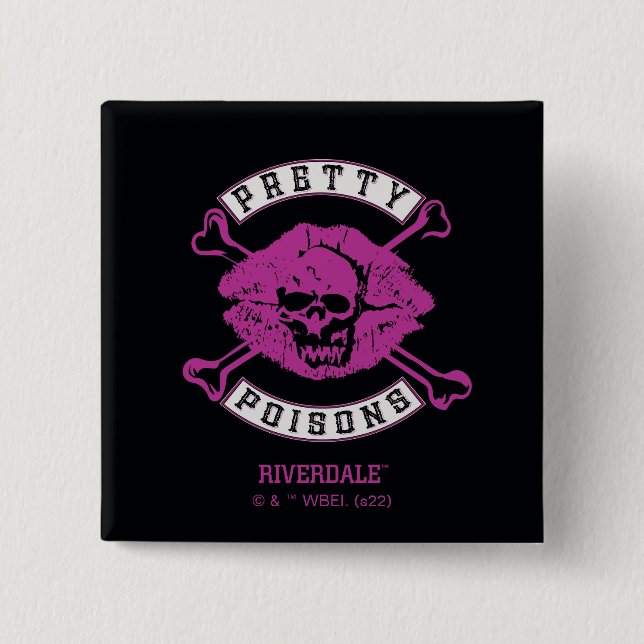 Badge Carré 5 Cm Logo Poisons Pretty (Devant)