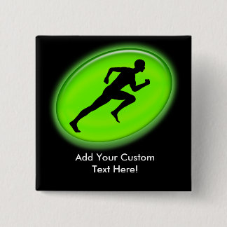 Badge Carré 5 Cm Logo vert de forme physique de lueur
