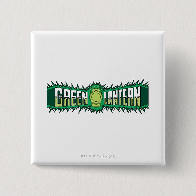 Badge Carré 5 Cm Logo vert de lanterne - flammes vertes (Devant)