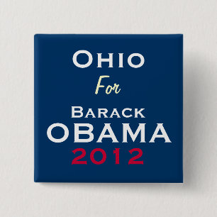 Badge Carré 5 Cm L'OHIO pour le bouton de campagne d'OBAMA 2012