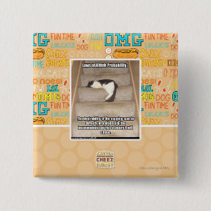 Badge Carré 5 Cm Lois de la probabilité de Kitteh