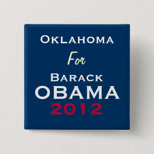 Badge Carré 5 Cm L'OKLAHOMA pour le bouton de campagne d'OBAMA 2012