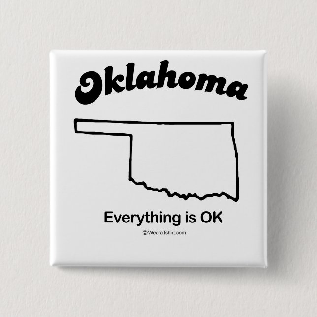 Badge Carré 5 Cm L'OKLAHOMA - T-shirts et Gea "de DEVISE d'ÉTAT de (Devant)