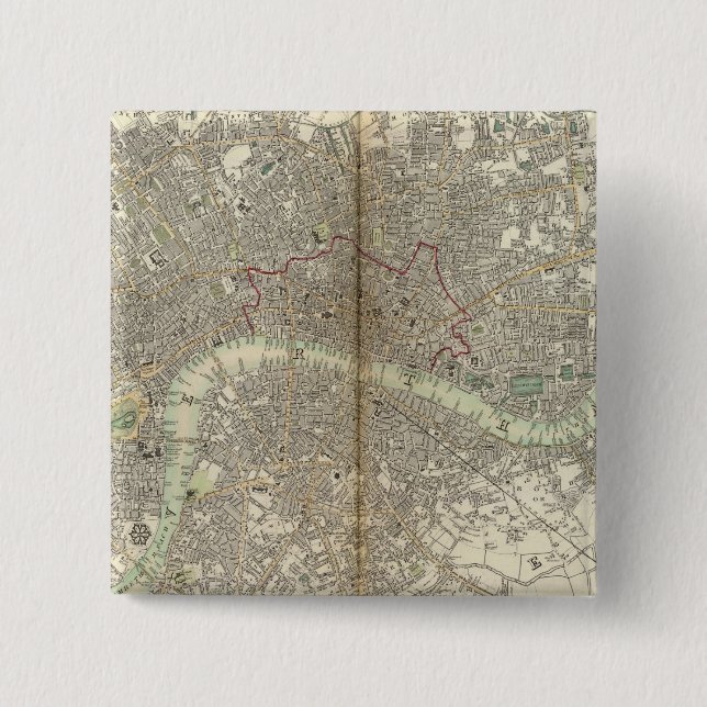 Badge Carré 5 Cm Londres (Devant)