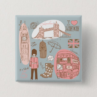 Badge Carré 5 Cm londres