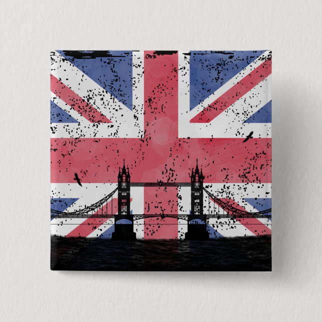 Badge Carré 5 Cm Londres (Devant)